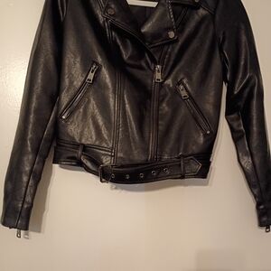 Elodie Black Leather Biker Jacket